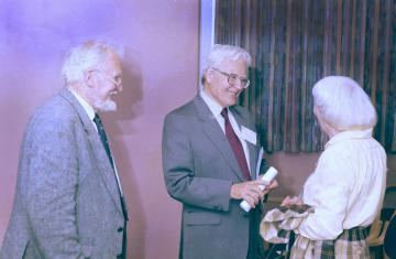 Dr Owen Lidwell, Dr James Lovelock, Mrs Betty Porterfield